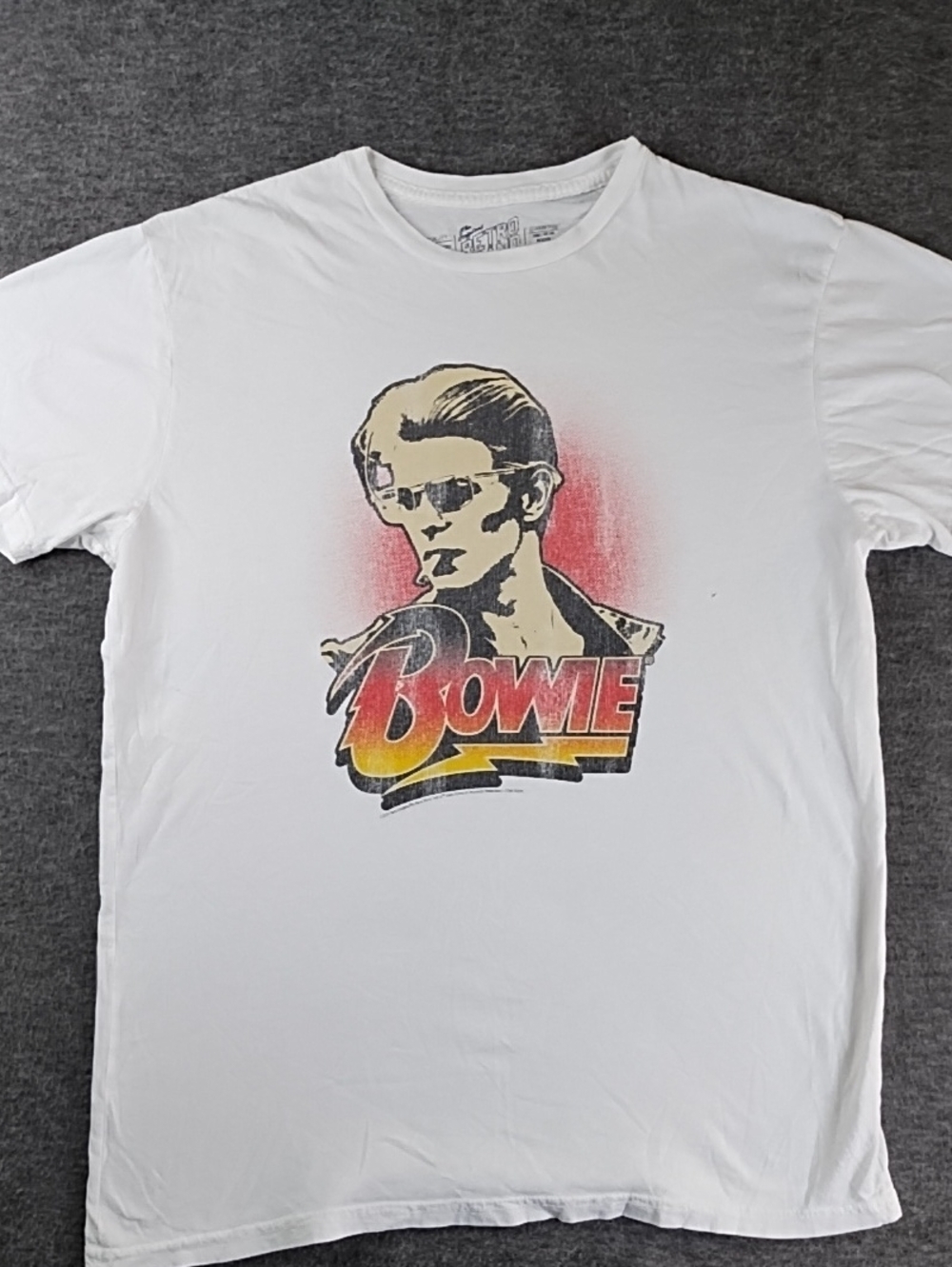 White Graphic David Bowie Logo T-Shirt